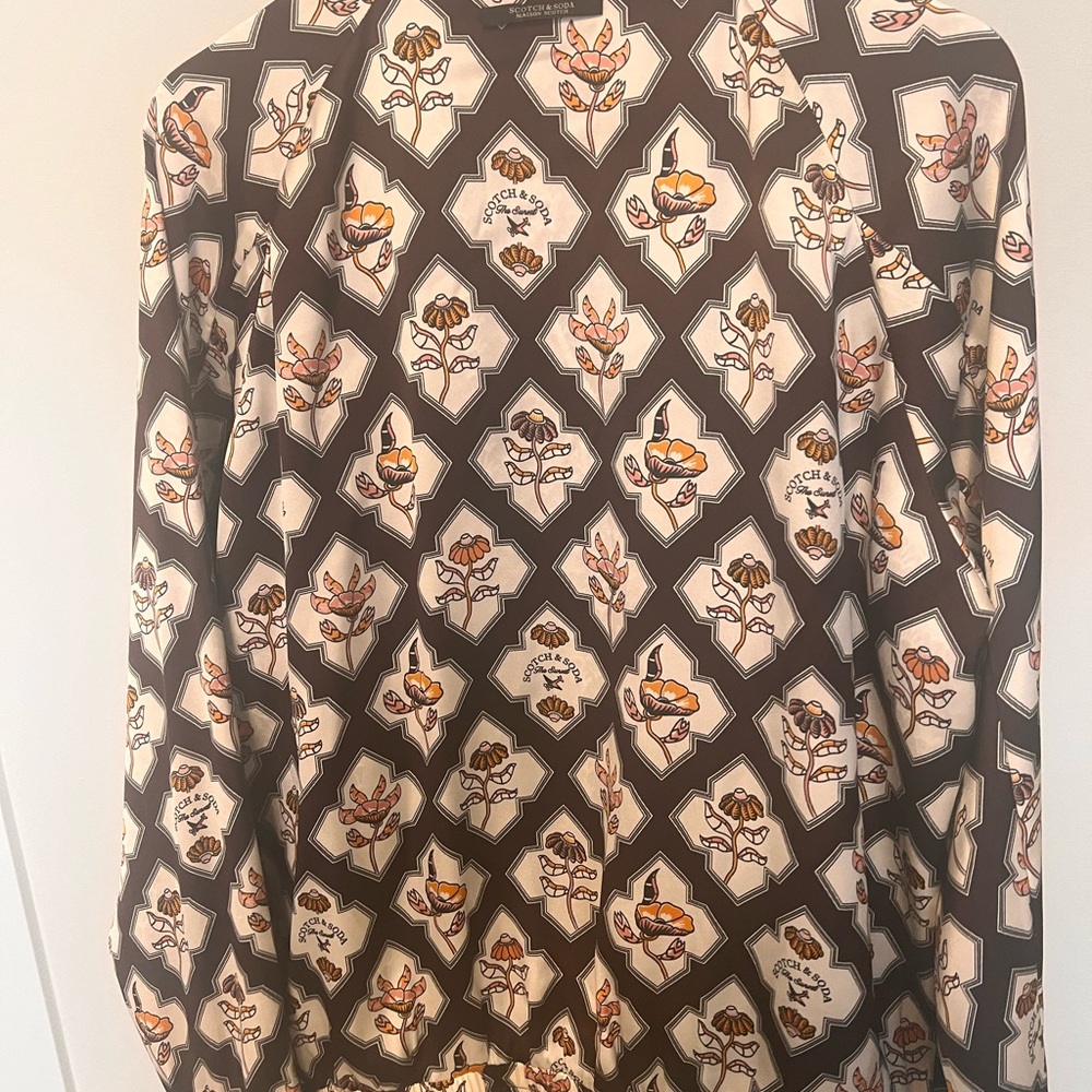 Scotch Soda Burgundy Floral Patterned Reversible Women's Bomber Jacket NWOT XL - Picture 10 of 14